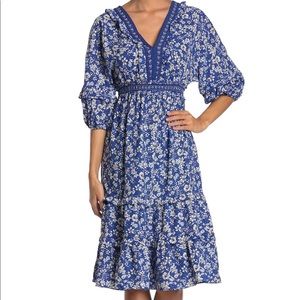 NWT Max Studio V-neck Empire Waist Dress Blubkdor